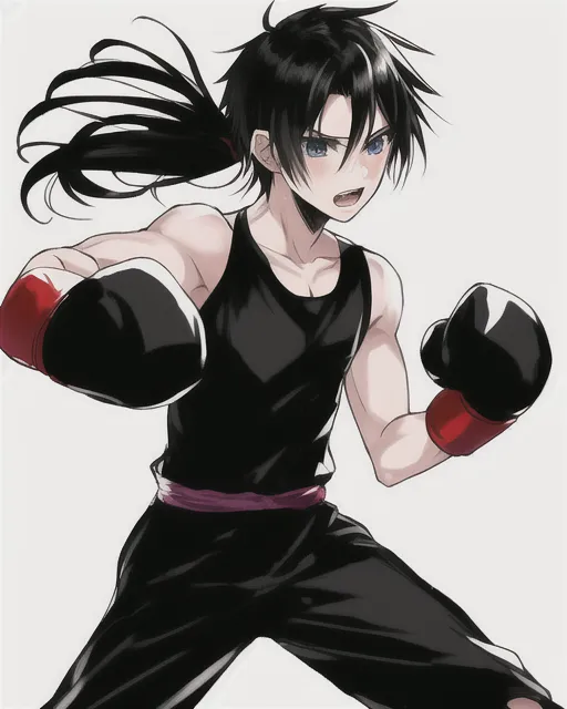 Anime boy boxing