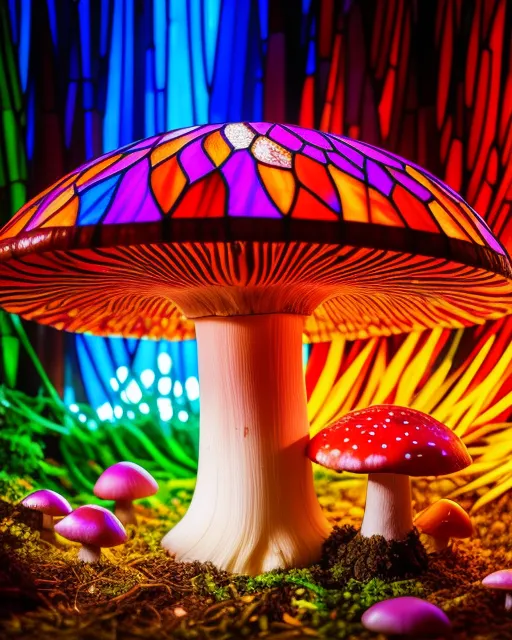 Stained glass store mushroom mobile