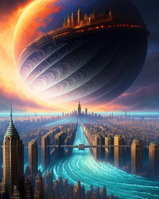 Cosmic City - Free AI Photo Generator - starryai