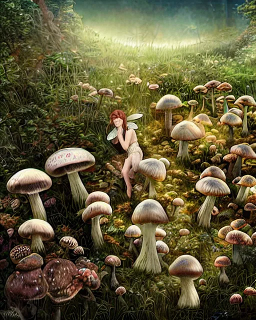 Mushroom fairy ring, digital - Free AI Photo Generator - starryai