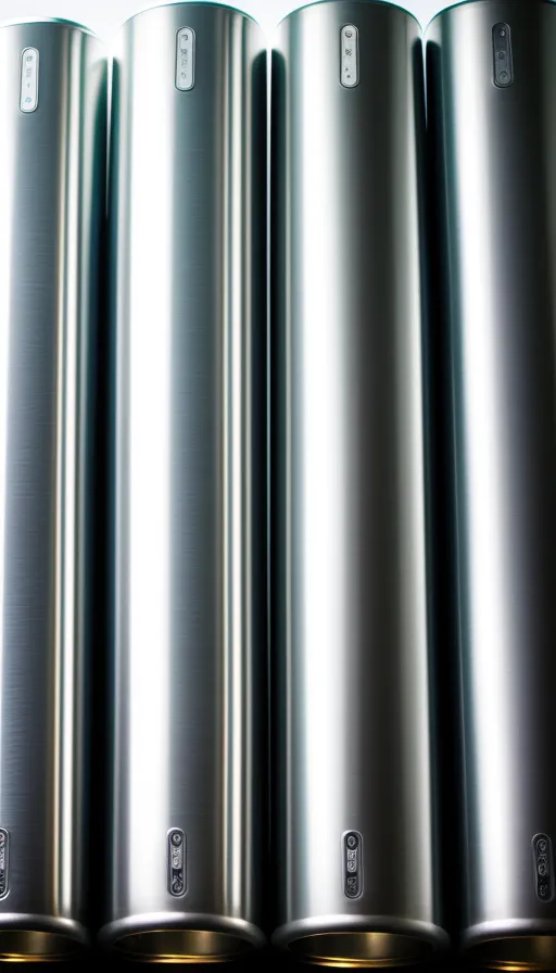 Metallic cylinders in random sizes are occupying space