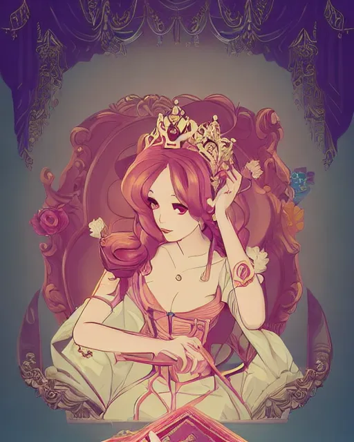 Princess with a sword sitting on a thrown portrait, 2d vector illustration portrait,  beautiful,  vibrant,  digital art, vintage photography,  beautiful,  tumblr aesthetic,  retro vintage style,  hd photography,  hyperrealism, anime character,  detailed,  vibrant,  anime face,  sharp focus,  character design,  wlop,  artgerm,  kuvshinov,  character design,  unreal engine