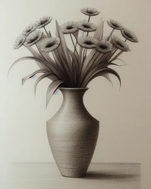 Flower vase Drawing by Praisy S - Pixels-saigonsouth.com.vn