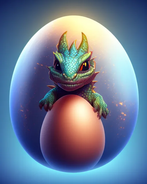 A baby dragon egg, cute - Free AI Photo Generator - starryai