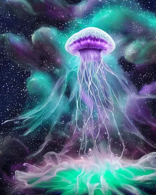 Jellyfish Floating Through Space - Free AI Photo Generator - starryai