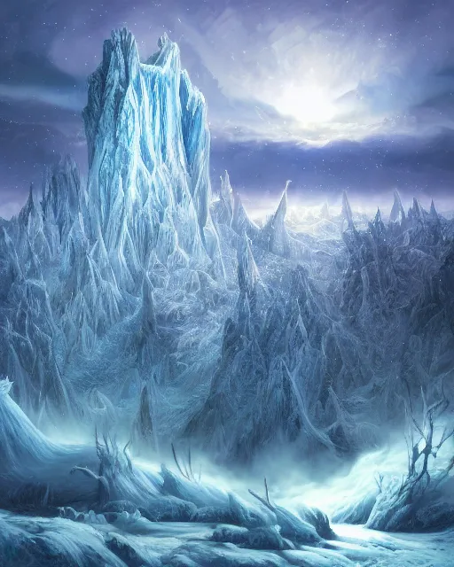 ice king, beautiful fantasy landscape, - AI Photo Generator - starryai