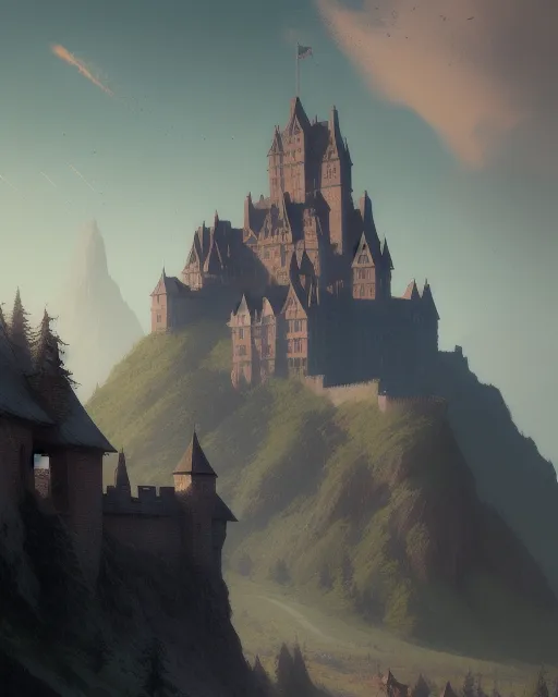 Castle On Hill - Free AI Photo Generator - starryai