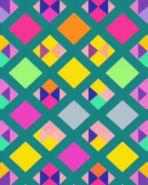 Colorful geometric repeating pattern - AI Photo Generator - starryai