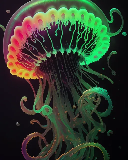 Rainbow Jellyfish - Free AI Photo Generator - starryai