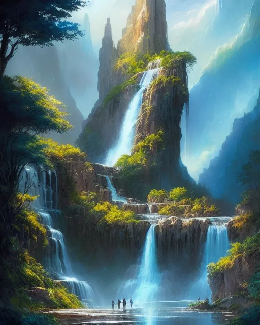 How to draw easy waterfall scenery drawing step by step easy drawing -  YouTube