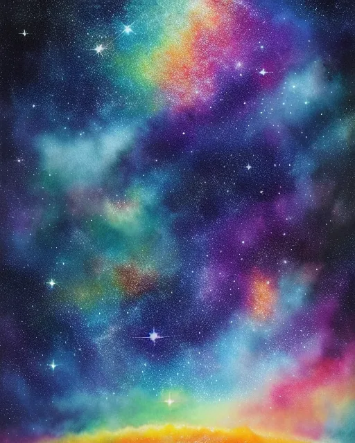 Rainbow space, rainbow galaxy, , - Free AI Photo Generator - starryai