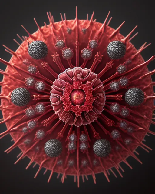 novel coronavirus, digital painting,  digital illustration,  extreme detail,  digital art,  4k,  ultra hd, hyper detailed, complex, detailed, intricate, 3d rendering, bright dark red