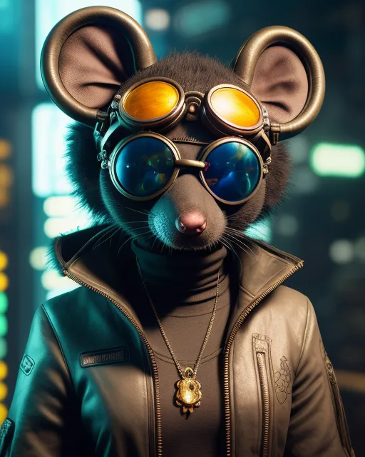 anthropomorphic mouse black fur, - Free AI Photo Generator - starryai