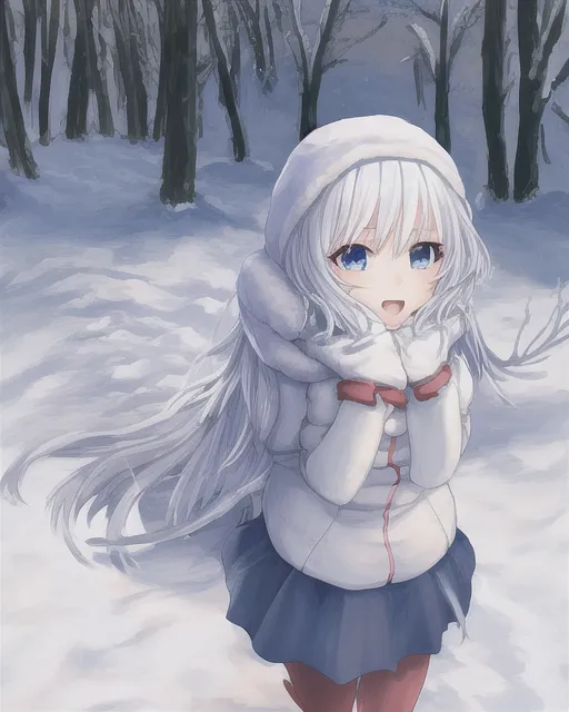 Anime girls in snow