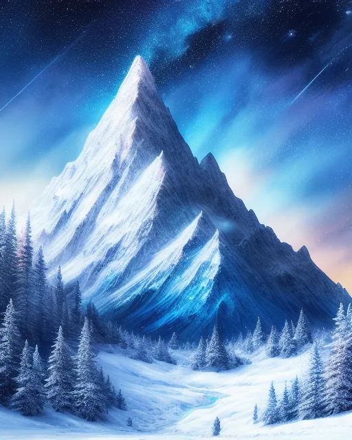 Magical mountain snow, , extreme - Free AI Photo Generator - starryai