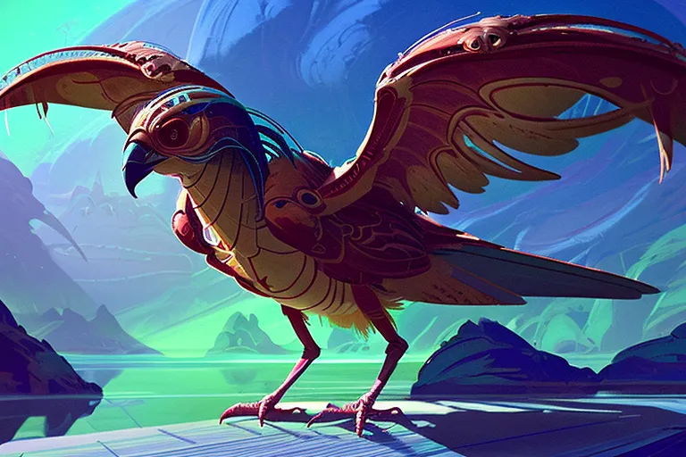 Exotic alien bird - Free AI Photo Generator - starryai