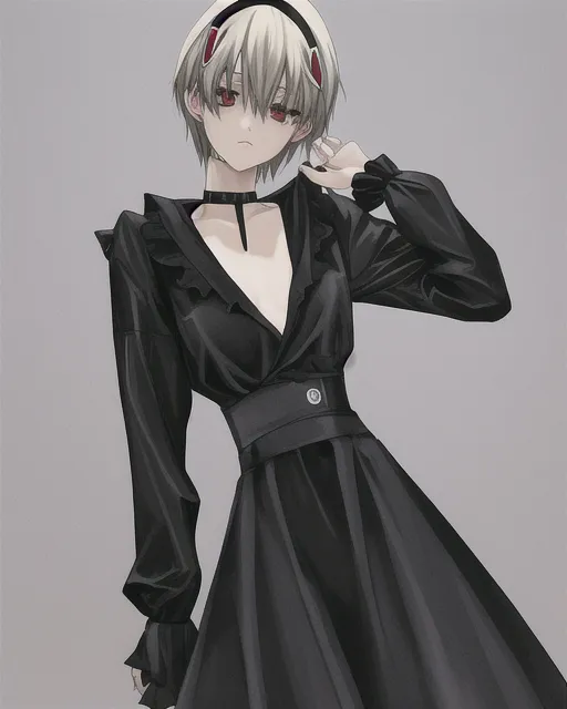 Goth Rei Ayanami black hair dyed blonde