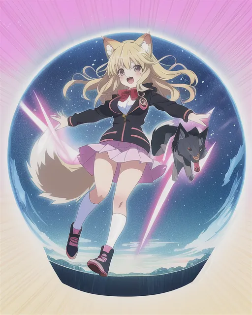 Cute anime wolf girl #2 - AI Photo Generator - starryai