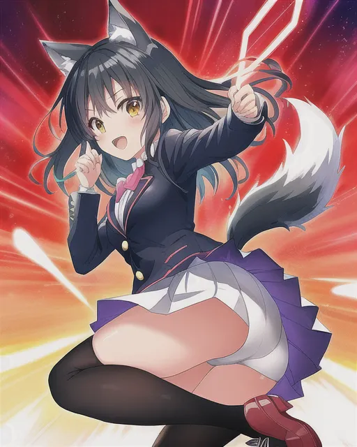 Cute anime wolf girl #2 - AI Photo Generator - starryai