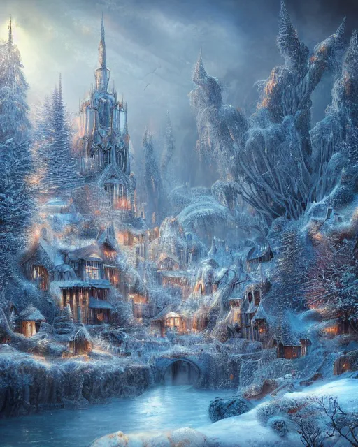 Fantasy winter wonderland - Free AI Photo Generator - starryai