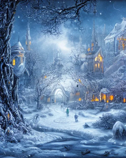 Fantasy winter wonderland - Free AI Photo Generator - starryai