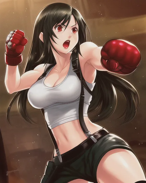 Tifa Lockhart punching the screen