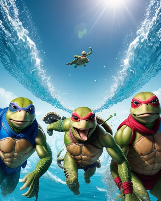 A teenage mutant ninja sea turtles - AI Photo Generator - starryai