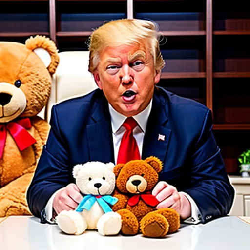 donald trump his teddy bears - AI Photo Generator - starryai