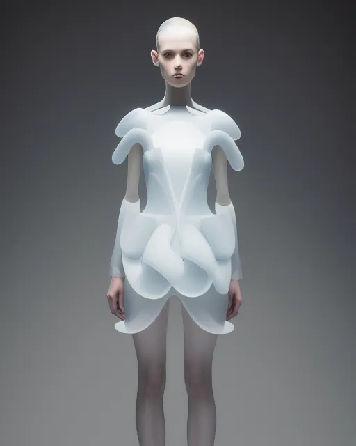 A dress style Iris van Herpen, moulded - AI Photo Generator - starryai