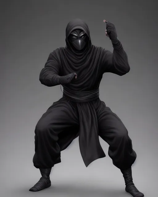 Noob saibot blacked out suit ninja , 4k , hyper realistic 