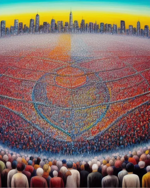 Millions of people painting a ginormous picture 