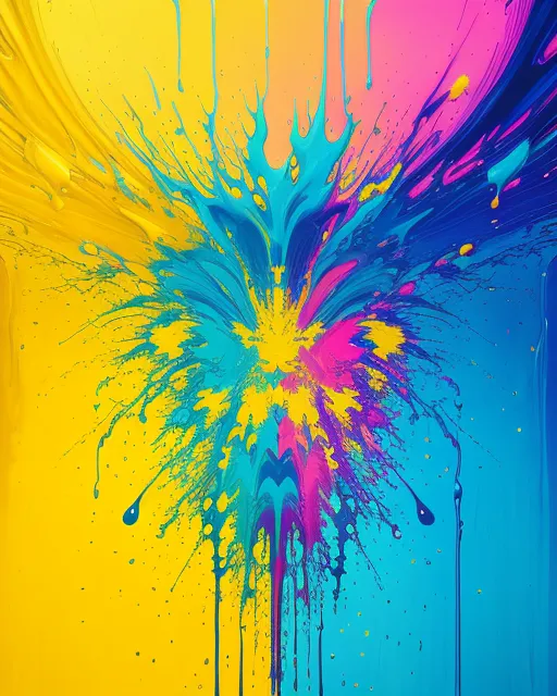 colorful dripping paint