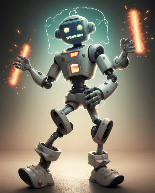 Exploding Toy Robots Exploding Robot - Free AI Photo Generator - starryai