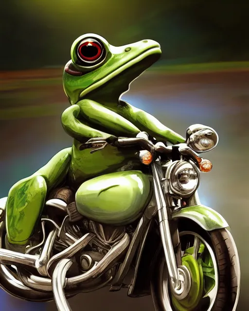 kermit the frog driving motorcycle