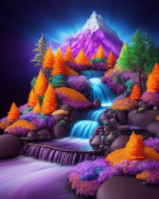 mystic mountain;Floral trail fire - Free AI Photo Generator - starryai