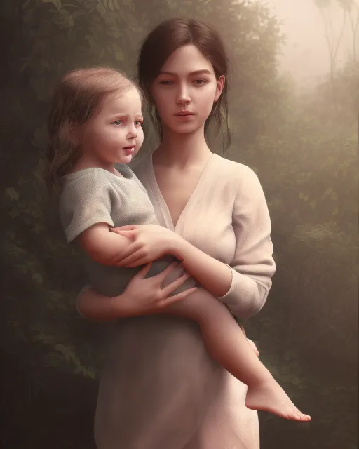Beautiful picture a young mother - Free AI Photo Generator - starryai