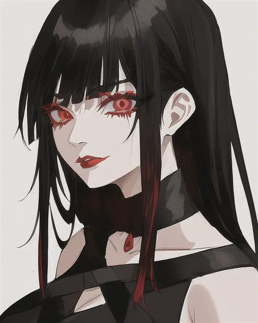 Free Vector | Red eyes anime girl character