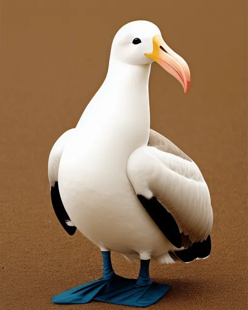 Anthropomorphic albatross, cute, serene