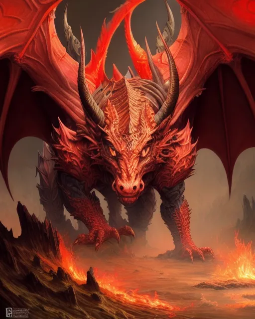 Red dragon - AI Photo Generator - starryai