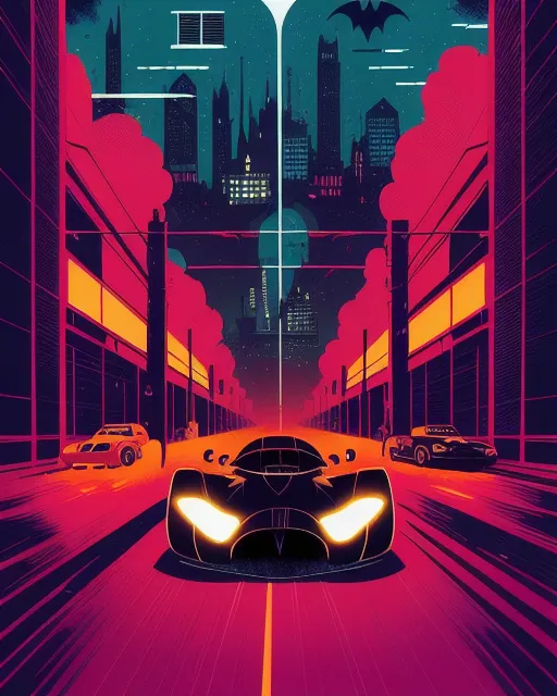 Bat mobile, victo ngai, alena aenami, - AI Photo Generator - starryai