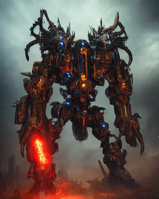 mechanical demon knight machines - Free AI Photo Generator - starryai