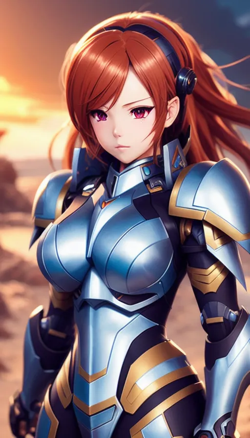 AI Art Generator: anime girl in scifi power armor