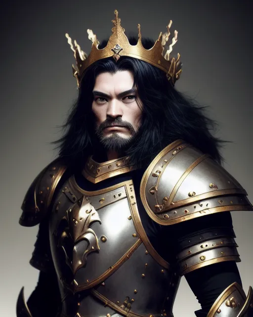 Man with lion head, wearing a crown, in black fight suit, beautiful d&d character portrait,  dark fantasy,  detailed,  realistic face,  digital portrait,  intricate armor,  fiverr dnd character,  wlop,  stanley artgerm lau,  ilya kuvshinov,  artstation,  hd,  octane render,  hyperrealism, andy park, beautiful fantasy landscape,  realistic and natural,  cosmic sky,  detailed full-color,  nature,  hd photography,  fantasy by john stephens,  galen rowell,  david muench,  james mccarthy,  hirō isono,  realistic surrealism,  elements by nasa,  magical,  detailed,  alien plants,  hyperrealism