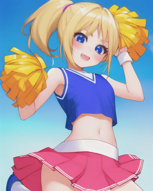 kid core blond ponytail preppy cheerleader braggy happy girl