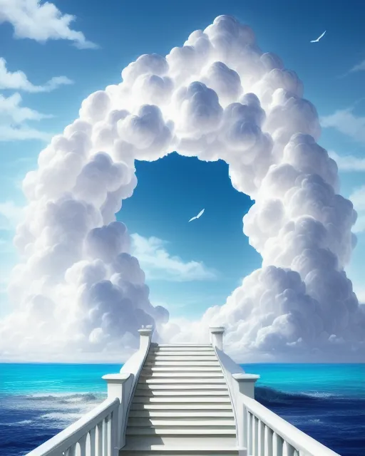 A beautiful puffy cloud sky over - Free AI Photo Generator - starryai