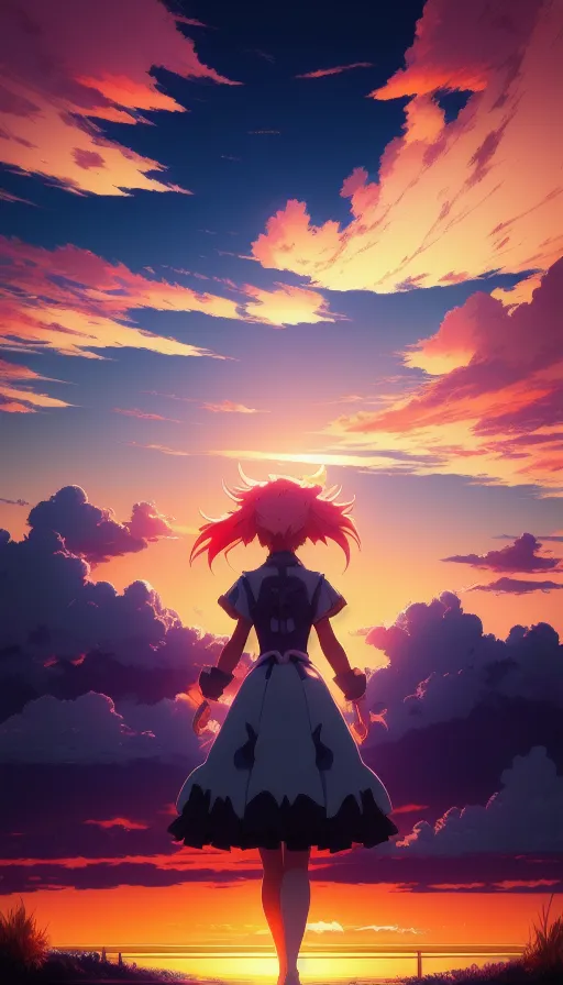 Alone Anime Girl Watching Sunset Ocean Stock Illustration 2319636379 |  Shutterstock
