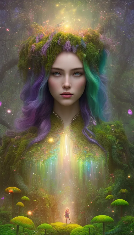 Beautiful psychedelic Mushroom - Free AI Photo Generator - starryai
