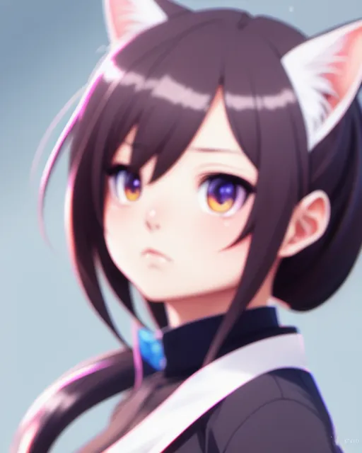 Cat girl sus hehe anime character detailed  starryai