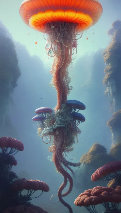 Otherworldly jellyfish forest - Free AI Photo Generator - starryai
