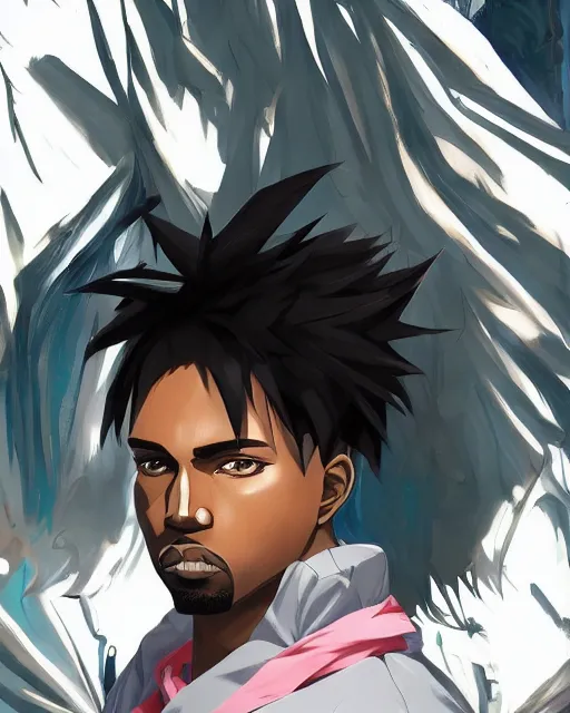 Anime motives in Kanye West look